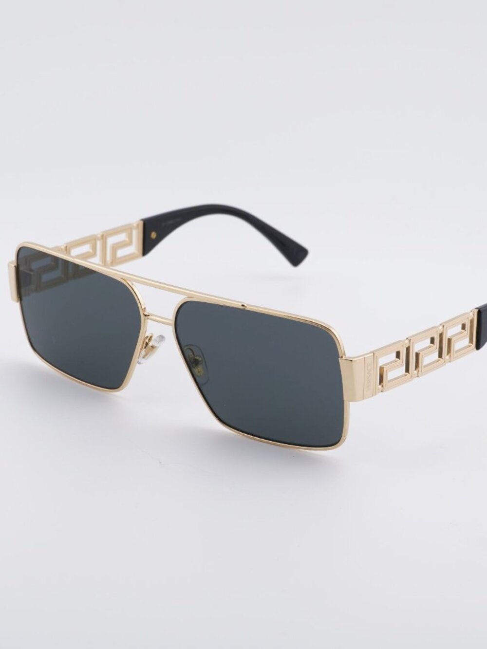 Versace VE2290 100287 Sunglasses Gold Rectangle Frame, Grey Lenses